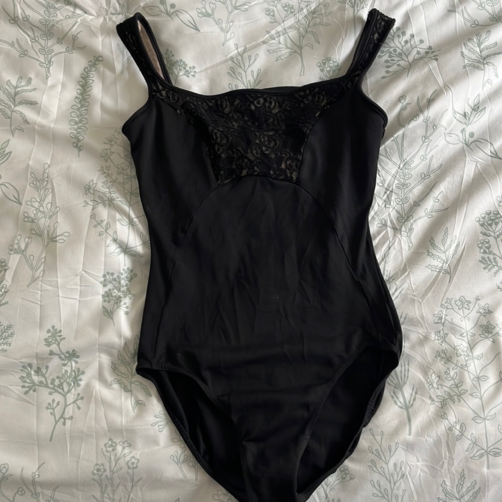 Bloch Black Lace-Accented Women's Bodysuit